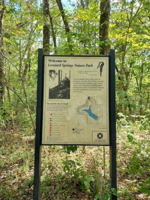 Leonard Springs Nature Trail Parking Lot