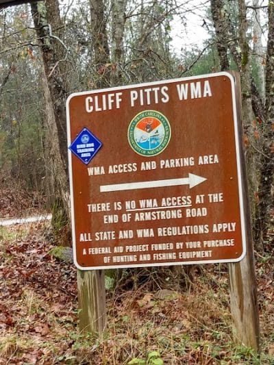 Cliff Pitts WMA parking - Laurens, SC