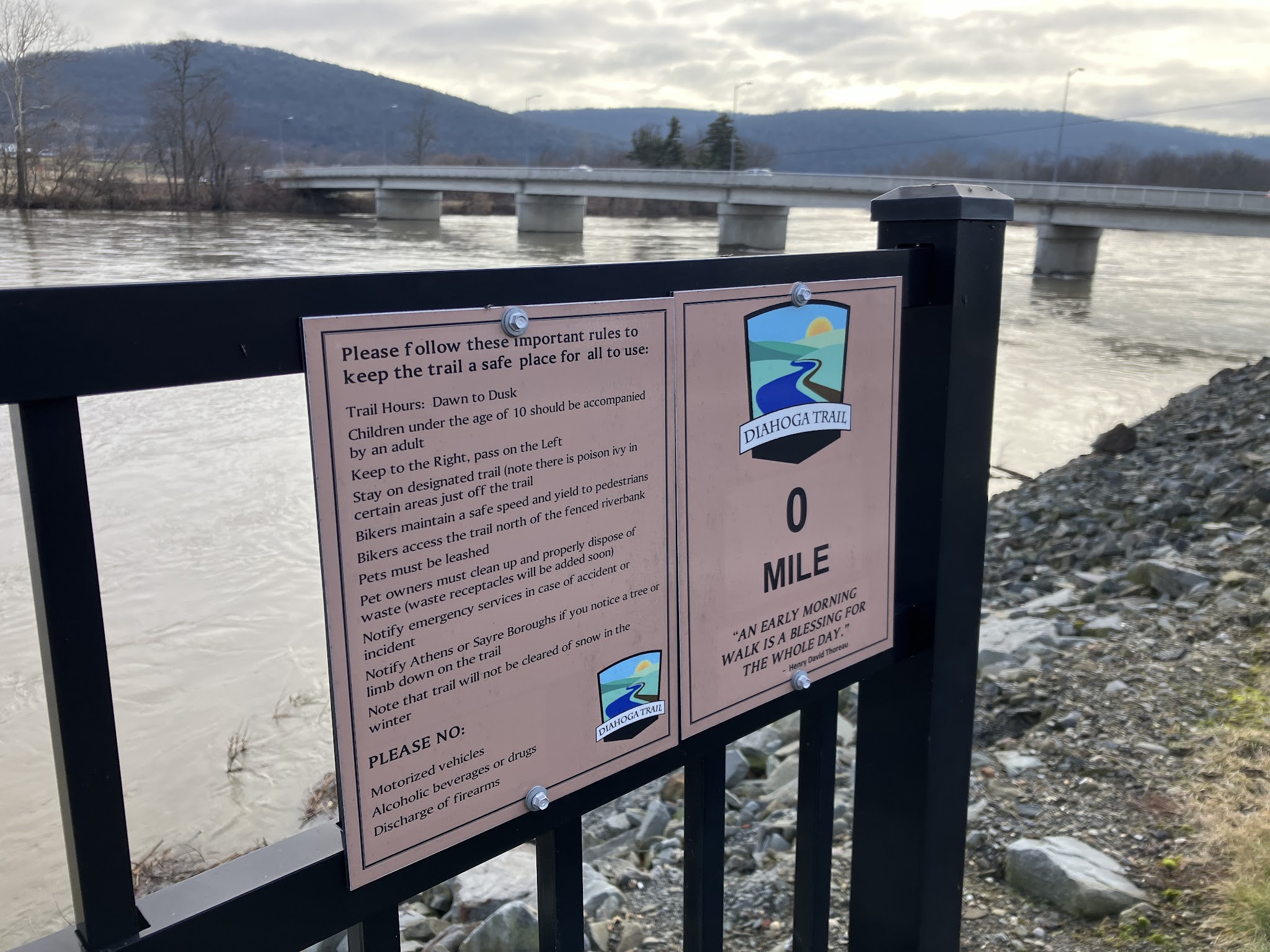 Diahoga Trail Susquehanna River Dike - Athens, PA
