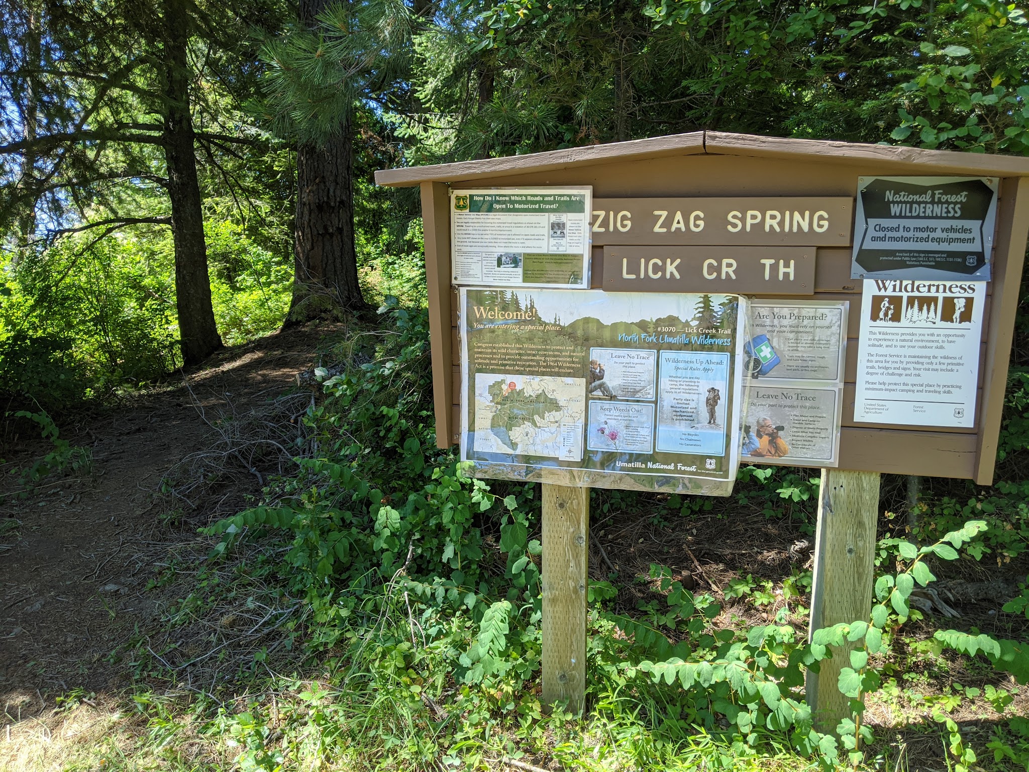 Zig Zag Springs Trailhead - Weston, OR