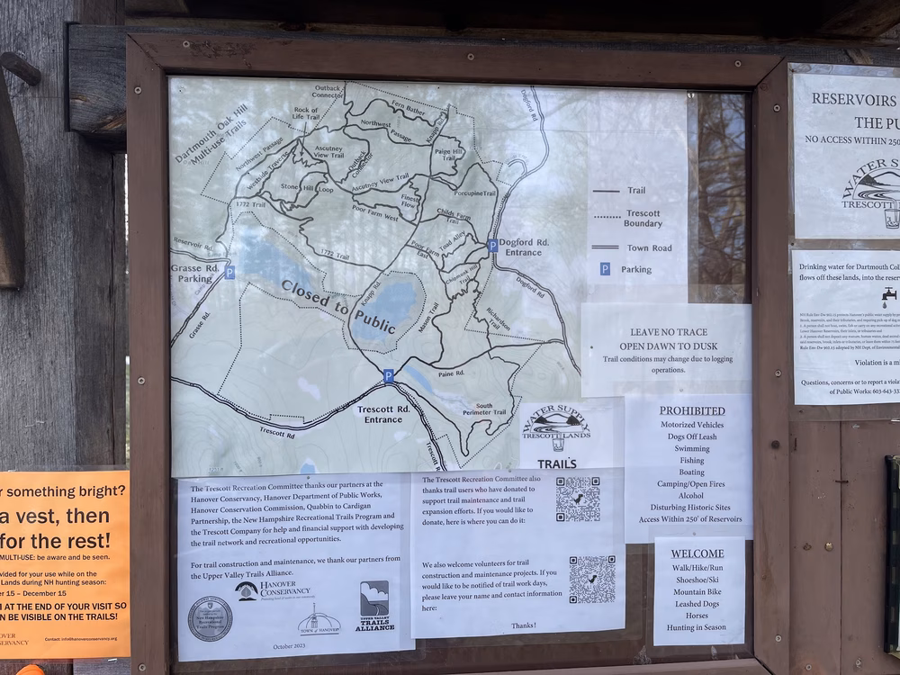Trescott Water Company Lands - Trescott Rd Trailhead - Hanover, NH